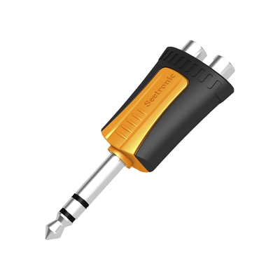 [N4-MP3-2RF-221210] Conector Estéreo |  1/4in - 2 x RCA hembra | Adaptador de Carcasa de Plastico |