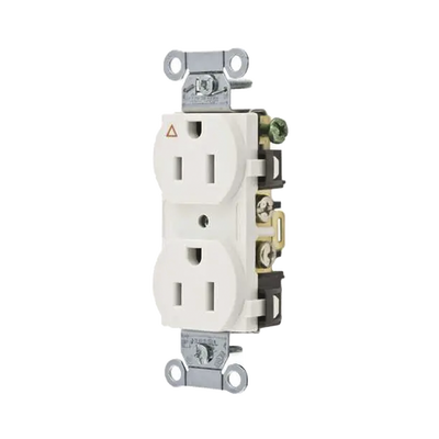 [N4-HUB-IG-5252W-213198] Contacto Dúplex Conexión a Tierra Aislada/ 15 A 125 V/ 2 Polos 3 Hilos/ Color Blanco/ Nema 5-15R/ Grado Comercial.