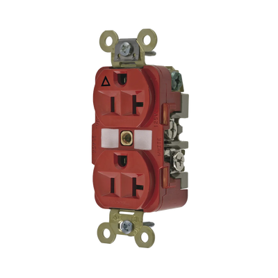 [N4-HUB-IG5362R-213472] Contacto Dúplex Conexión a Tierra Aislada/ 20 A 125 V/ 2 polos 3 Hilos/ Color Rojo/ Nema 5- 20R/ Grado Industrial.