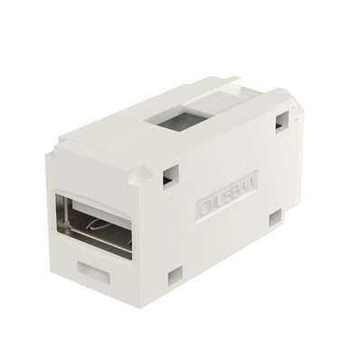 [N4-CMUSBAAIW-192098] Módulo Acoplador USB 2.0, Hembra a Hembra, Tipo Mini-Com, Color Blanco Mate