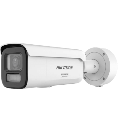 [N4-DS-2CD2647G3-LIZSY-240080] [Dual Light + ColorVu 3.0 + HikAI] Bala IP 4 Megapixel / Lente Mot. 2.8 a 12 mm / 60 mts IR + Luz Blanca / Exterior IP67 / WDR 130 dB / ACUSENSE 3.0 / Microfono Integrado / Metal / NEMA 4X / ACUSEARCH