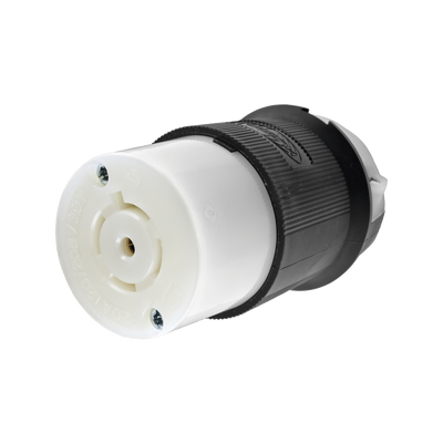 [N4-HUB-HBL-2513-214845] Conector Industrial con Bloqueo de Media Vuelta / 20 A 120/208 V CA / 4 Polos 5 Hilos / Color Blanco y Negro / Nema L21-20R/ Grado Industrial.