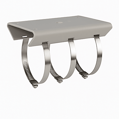 [N4-DS-1275ZJ/HWB-226622] Montaje para Poste Vertical / Diametro de 67 a 127 mm / Acero Galvanizado (SUS304) / Color Blanco
