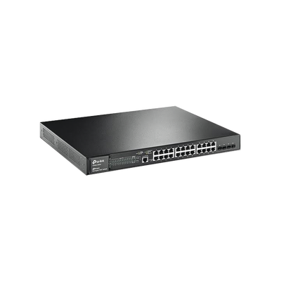 [N4-T2600G-28MPS-141296] Switch JetStream PoE+ administrable Capa 2, 24 puertos 10/100/1000 Mbps + 4 puertos SFP 384 W