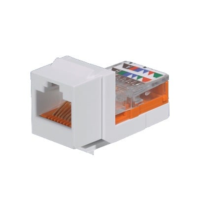 [N4-NK5E88MWHY-74159] Conector Jack Estilo Leadframe, Tipo Keystone, Categoría 5e, de 8 posiciones y 8 cables, Color Blanco
