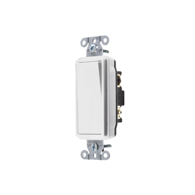 [N4-HUB-DS-315W-231510] Interruptor Decorador de 15 A 120-277 V CA/ 3 Vías / Cableado Lateral y Posterior / Color Blanco.