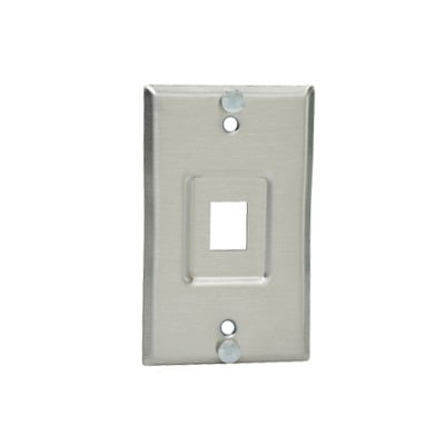 [N4-KWPY-74109] Placa de Pared Telefónica, Salida de 1 Puerto Keystone, de Acero Inoxidable