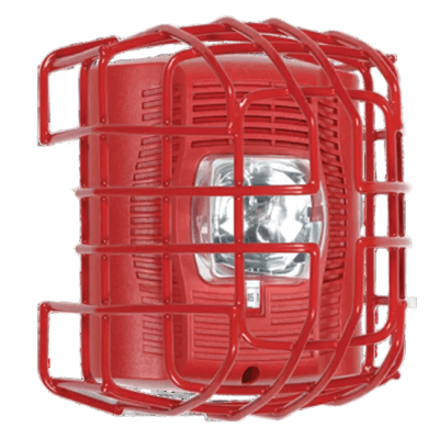 [N4-STI-9708-R-240107] Protector De Rejilla Anti Vandalismo Y Golpes Accidentales, Color Rojo, Para Sirenas/Estrobos/Bocinas System Sensor, Montaje En Superficie, 7.49"Altox6.74"Anchox6.09"Profundidad