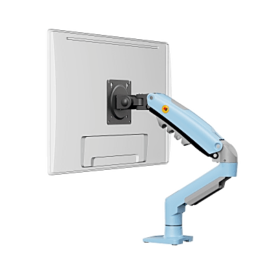 [N4-F80NBB-240875] Brazo Ajustable para Monitor Ergonómico / Compatible con Monitores de 17" - 30" / Capacidad de Peso hasta 9 kg / Rotación 360° / Inclinación +85° a  -30° / Giro 180° / Ajuste de Resorte de Gas / Color Azul