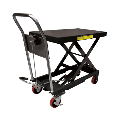 [N4-SYS-MEL-10-240898] Mesa Elevadora Hidráulica / Capacidad 300 kg a 1 t / Ruedas de Poliuretano / Sistema Hidráulico con Freno / Soporte de Tijera / Ideal para Cargas Medias y Pesadas