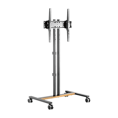 [N4-FS4744T01W-242005] Soporte Móvil para Pantalla | Compatibilidad VESA 200x200 hasta  600x400 / Ruedas con Frenos / Ajuste de Altura y Ángulo / Soporte para TV de hasta 55 Pulgadas / Capacidad de Peso 35 kg