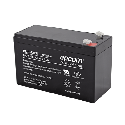 [N4-PL-9-12FR-195489] Batería 12 Vcc / 9 Ah / UL / Tecnología AGM-VRLA / Retardante a la flama / Para uso en equipo electrónico Alarmas de intrusión / Incendio/ Control de acceso / Video Vigilancia / Terminales tipo F1 / Cargador recomendado CHR-80.