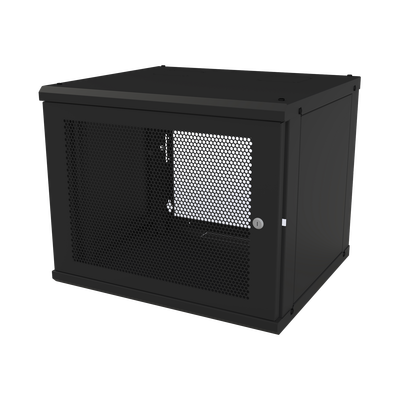 [N4-SR-1909-GFP-VR2-205920] Gabinete de Pared Fijo, Puerta Perforada, con Rack de 19in, 9 Unidades de Rack