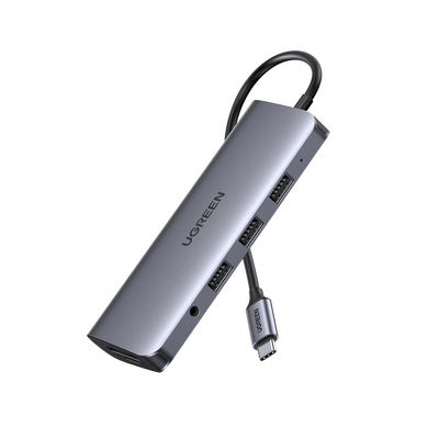 [N4-80133-206909] HUB USB-C (Docking Station) 10 en 1 | 3 USB-A 3.0 | USB-C PD Carga 100W | HDMI 4K@30Hz | RJ45 (Gigabit Ethernet) | VGA | Lector Tarjeta SD + Micro SD (TF) Uso Simultaneo | Jack Audio 3.5mm | Carcasa de Aluminio.