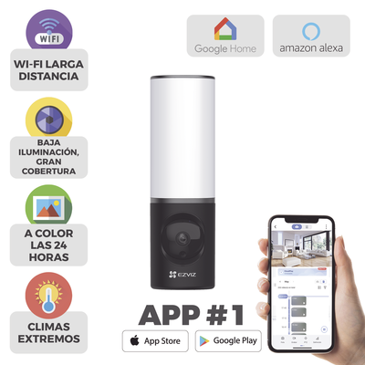 [N4-CS-LC3-204628] Cámara IP 4 Megapíxel / Wi-Fi / Lampara Integrada / Audio de dos vías / Imágen Nocturna a Color / Detección Humana / Audios Personalizables / Almacena en Memoria Interna / Uso Exterior con Protección