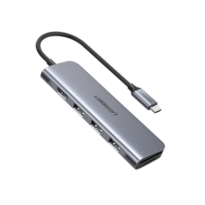[N4-70410-206904] HUB USB-C Multipuertos / HDMI 4K@30Hz  / 3 Puertos USB-A 3.0 / Lector Tarjeta SD+TF (Uso Simultáneo) / 6 en 1 / Carcasa de Aluminio.