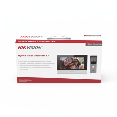 [N4-DS-KIS303-P-225886] Kit de Videoportero Analógico de Metal / IP a 4 Hilos con Función de Llamada a App Hik-Connect / Monitor se Conecta a Internet por Cable o WiFi y por 4 Hilos al Frente de Calle  IP65 / Expandible a Mas Equipos