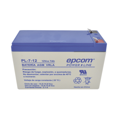 [N4-PL-7-12-67467] Batería 12 Vcc / 7 Ah / UL / Tecnología AGM-VRLA / Para uso en equipo electrónico Alarmas de intrusión / Incendio/ Control de acceso / Video Vigilancia / Terminales F1 / Cargador recomendado CHR-80.
