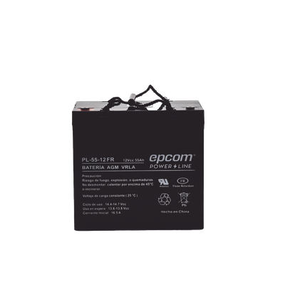 [N4-PL-5512-FR-196342] Batería 12 Vcc / 55 Ah / UL / AGM-VRLA / Retardante a la flama / Para uso Uso en: Aplicaciones fotovoltaicas / Terminales tipo M6 / Cargador recomendado CHR-250.