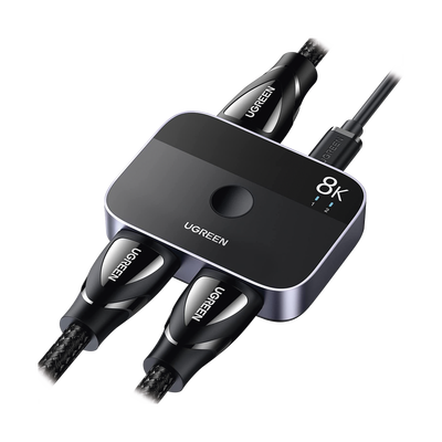 [N4-90385-217202] Conmutador HDMI 2.1 8K @60Hz | HDMI Splitter 2 Entradas a 1 Salida | Soporta 4K @120Hz 1080P @240Hz 3D | HDR Dolby | Alta Velocidad 48Gbps | Formatos de Audio LPCM/DTS/DSD, 2,0/2,1/5,1/7,1 canales.