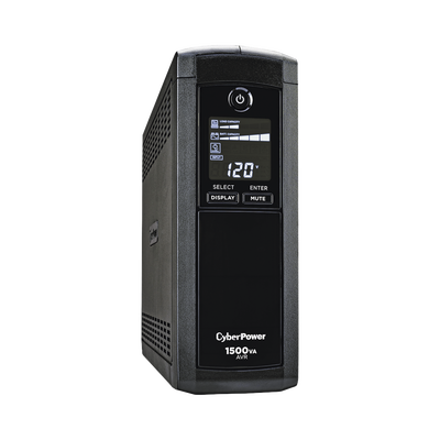 [N4-CP1500AVRLCD-80784] UPS de 1500 VA/900 W, Topología Línea Interactiva, Entrada 120 Vca NEMA 5-15P, Tipo Mini Torre, Con 12 Tomas NEMA 5-15R