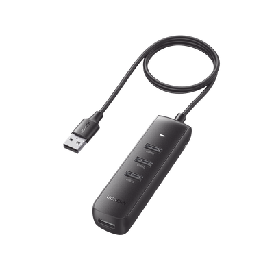 [N4-80657-206919] HUB USB-A Multipuertos / 4 Puertos USB 3.0 (5Gbps) / Cable de 1 Metro / Indicador Led / Ideal para Transferencia de Datos / Entrada Tipo C para alimentar equipos de mayor consumo como discos duros / Color Negro / 4 en 1.