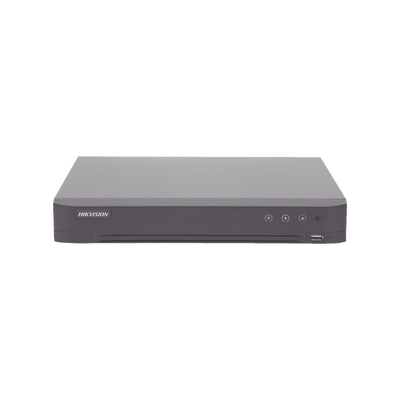 [N4-IDS-7216HQHI-M1/FA(C)-218404] DVR 16 Canales TurboHD + 8 Canales IP / 5 Megapixel Lite - 3K Lite / Acusense (Evita Falsas Alarmas) / Reconocimiento de Rostros (Base de Datos) / Audio por Coaxitron / 1 Bahía de Disco Duro / H.265+