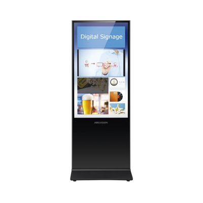 [N4-DS-D6055UL-B/S-207201] Pantalla de 55" 4K para Publicidad Digital / Base para Piso (Totem) / Puertos USB / Entrada de Video HDMI y VGA /  WiFi / Altavoz Integrada