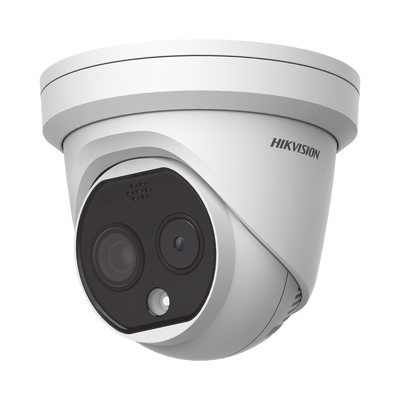 [N4-DS-2TD1217-2/PA-195321] Turret IP Dual / Térmica 1.8 mm (160 x 120) / Óptico 2 mm (4 Megapixel) / DETECCIÓN DE PERSONAS 53 m /15 mts IR / Exterior IP67 / PoE / Termométrica / Detección de Fuego / Detección de Te / Micro SD 32 GB Incluida