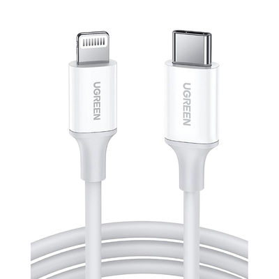[N4-10493-217214] Cable USB-C a Lightning | 1 Metro | Certificado MFi | Carga Rápida 60W | 480 Mbps | PD | Conector C94 | Adecuado para iPhone, iPad y iPod | Protección Integrada | Caja de ABS | Cubierta de TPE | Color Blanco.