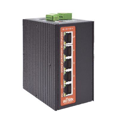 [N4-WI-PS305G-I-DC-218590] Switch Industrial PoE++ / No administrable / Con 4 puertos Gigabit PoE / 1 puerto Gigabit Uplink / Presupuesto 120W