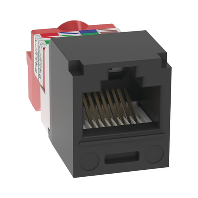 [N4-CJ5E88TBL-193232] Conector Jack RJ45 Estilo T, Mini-Com, Categoría 5e, de 8 posiciones y 8 cables, Color Negro