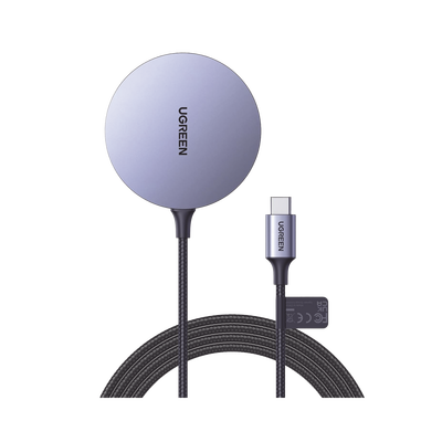 [N4-30233-224379] Cargador Inalámbrico Magnético | 15W | Tecnología Magsafe | Qi | Certificado MFM | Modulo de Carga Original | Carga Rápida | Fuerte Absorción Magnética | Cable de Nylon Trenzado | 1.5 metros | Multi Protecci&o