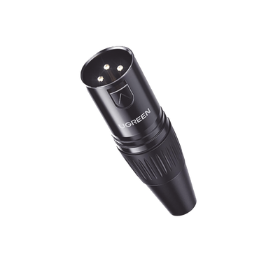 [N4-80439-206912] Conector de Audio XLR Tipo Canon Macho / PVC / ABS / Aleación Zinc / Anti Oxidante / Anti Caida / Sin aflojarse / Apertura Ajustable de 6.0 a 7.0 mm / Soldable