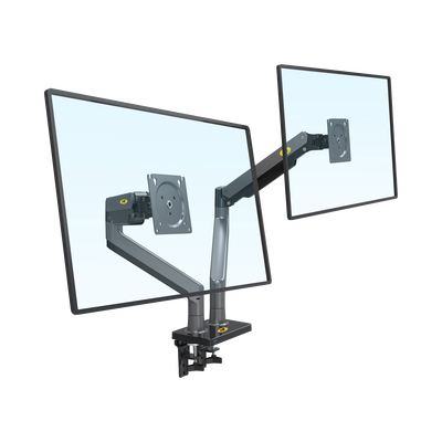 [N4-G35NB-230510] Montaje de Escritorio articulado para 2 monitores de 22"-32" /  Soporta hasta 15 kg x  brazo / Vesa 75 x 75 / 100 x 100 / Acero / Giro: 360°