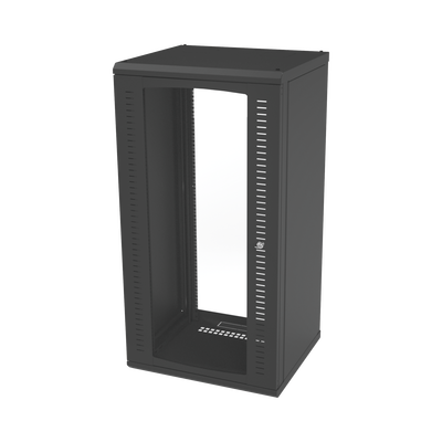 [N4-SR-1924-GFP-94547] Gabinete para Montaje en Pared, Puerta de Cristal Templado, Cuerpo Fijo con Rack 19" de 24 Unidades