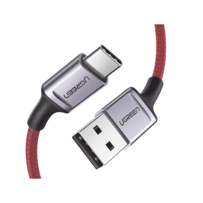 [N4-20527-226493] Cable USB-A a USB-C | 1 Metro | Carga Rápida QC 4.0/3.0/2.0 | FPC | AFC | Protección Integrada |  480 Mbps | Caja de Aluminio | Nylon Trenzado | Color Rojo | Ampliamente Sugerido para Carga Rápida HUAWEI.