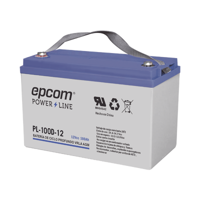 [N4-PL-100-D12-71054] Acumulador EPCOM 12V, 100Ah Tecnología VRLA AGM Ciclo Profundo para Aplicaciones Fotovoltaicas terminales tipo M6 ( HEX )