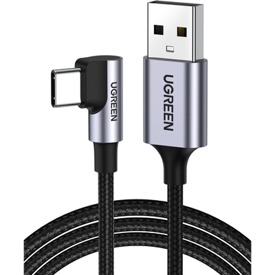 [N4-50942-222217] Cable USB-A a USB-C | 2 Metros | Conector con Ángulo Recto de 90° | Carga Rápida de hasta 60W | 480 Mbps | PD3.0 | QC /3.0/2.0 | FPC | AFC | Protección Integrada| Caja de Aluminio | Nylon Trenzado | Color Negro.