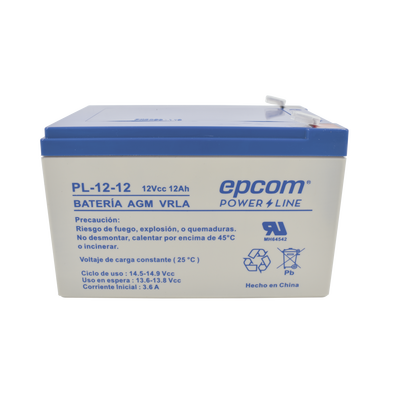 [N4-PL-12-12-88103] Batería 12 Vcc / 12 Ah / UL / Tecnología AGM-VRLA / Para uso en equipo electrónico Alarmas de intrusión / Incendio/ Control de acceso / Video Vigilancia / Terminales F2 / Cargador recomendado CHR-80.