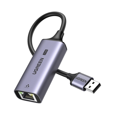 [N4-25051-232253] Adaptador USB-A 3.0 a Ethernet 2.5G | Chip de Última Generación RTL8156BG | Indicadores Led | Caja de Aluminio | Diseño Reforzado | Compacto y Portátil | Compatible con Laptop /PC/NAS/Enrutador/Switch de Ethernet, etc.