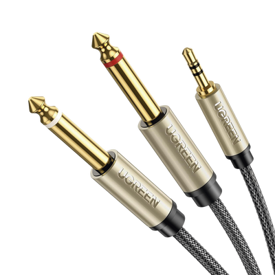 [N4-10619-222985] Cable de Audio Premium de 3.5 mm a 6.35mm / Blindaje Interior Múltiple / Transferencia de Audio sin Pérdidas / 5 Metros / Caja de Aleación de Zinc / Amplia Compatibilidad.