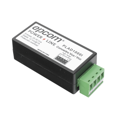 [N4-PLAD1000I-89143] (2 en 1) Convertidor de Energía 24 Vca a 12 Vcc (CA a CD) y Filtro Contra Ruido para Cámaras / Voltaje de Entrada 20~30 Vca / Salida 12Vcc @ 1 A / ENVIO DE ENERGIA A LARGAS DISTANCIAS / Terminales Tipo Tornillo.