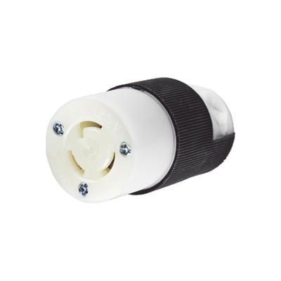[N4-HUB-HBL-4729C-205027] Conector Industrial con Bloqueo de Media Vuelta / 15 A 125 V CA / 2 Polos 3 Hilos / Color Blanco y Negro / Nema L5-15R.