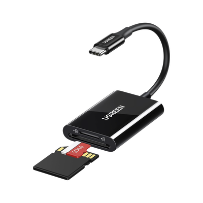 [N4-35622-232246] Lector de Tarjetas USB-C 3.1 | Soporta Micro-SD (TF) /SD | 5Gbps | 170 MB/s | OTG | Soporta hasta 2TB | Admite intercambio en Caliente | 2 tarjetas simultaneas | Soporta Windows/Mac OS/Linux | Color Negro.