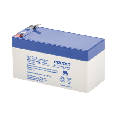 [N4-PL-1.2-12-67461] Batería 12 Vcc / 1.2 Ah / UL / Tecnología AGM-VRLA / Para uso en equipo electrónico Alarmas de intrusión / Incendio/ Control de acceso / Video Vigilancia / Terminales F1 / Cargador recomendado CHR-80.