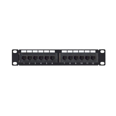 [N4-LP-PP-601-65977] Panel de parcheo de impacto (110) UTP de 12 puertos Cat6, 10in