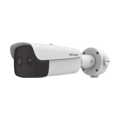 [N4-DS-2TD2637-35/QY(B)-217244] Bala IP Dual / Térmica 35 mm (384 X 288 ) / Óptico 15 mm (4 Megapixel) / 100 mts IR / IP66 / PoE / Termométrica / Detección de Temperatura / MicroSD