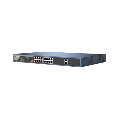 [N4-DS-3E03-18PE-87469] Switch PoE 250 Metros Larga Distancia / 16 Puertos 802.3at (30 W) 100 Mbps + 2 Puertos Gigabit + 2 Puertos SFP