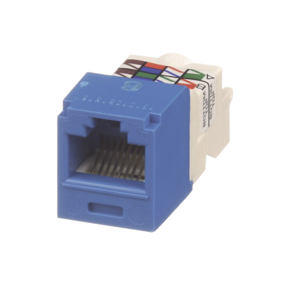 [N4-CJ688TPBU-177995] Conector Jack RJ45 Estilo TP, Mini-Com, Categoría 6, de 8 posiciones y 8 cables, Color Azul